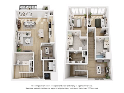Floor plan for 2 beds, 2 baths, 1846 sqft